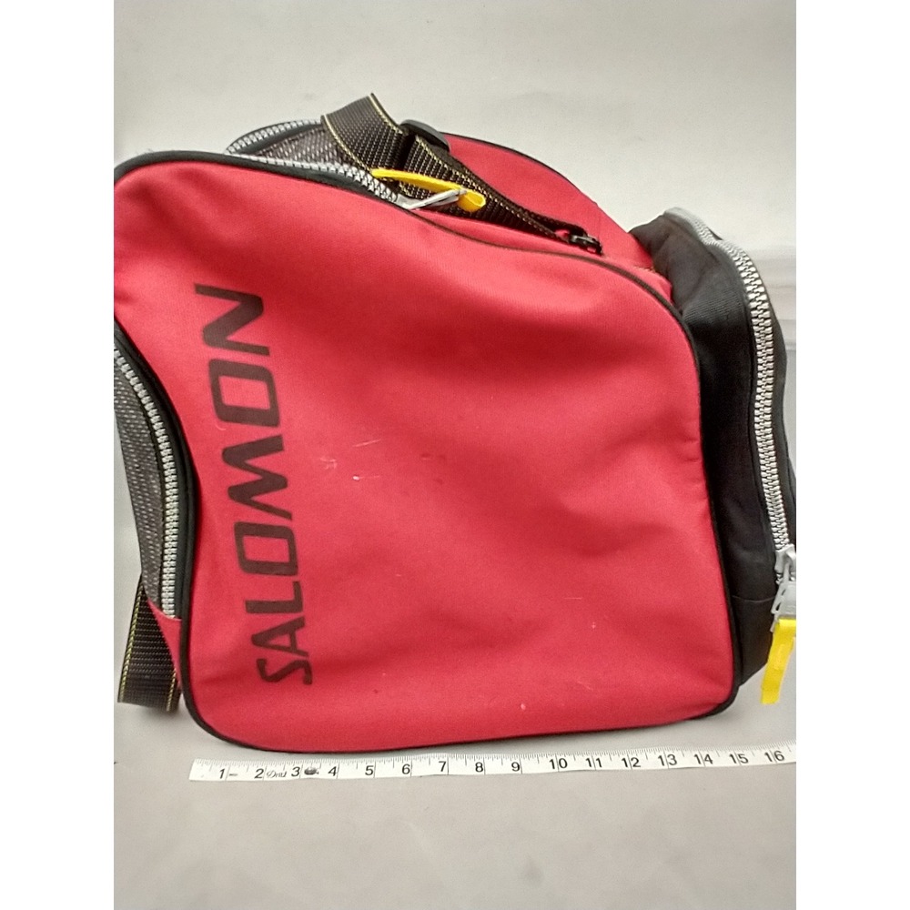 Salomon Equipe Ski Boot Bag Red Black Gear Carrier Adjustable Strap Vintage - Picture 12 of 14